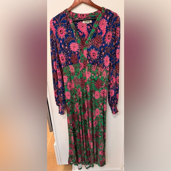 Boden ivy flocked floral dress women’s size10 95% viscose - Picture 4 of 7